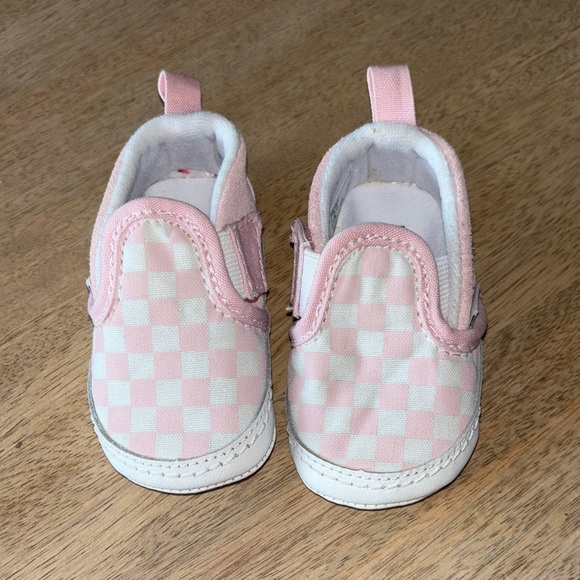 Vans Pink Checkered Infant Slip-On Shoes - Picture 1 of 5